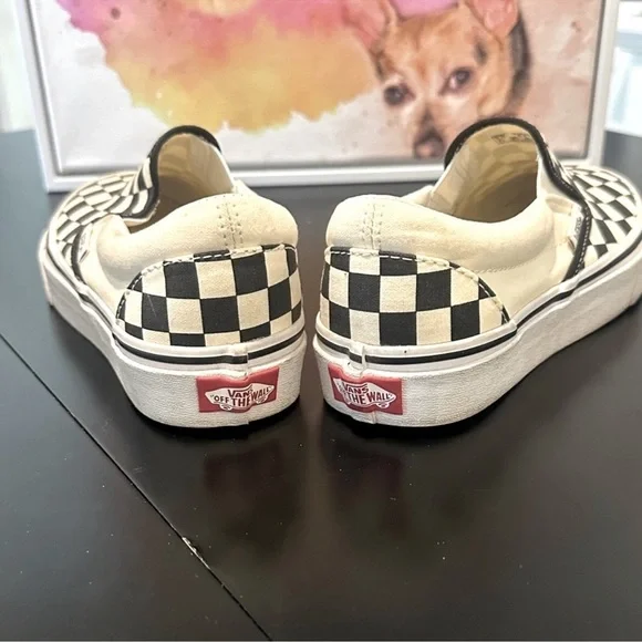 Vans Black and White Checkerboard Slip-Ons - Picture 3 of 3
